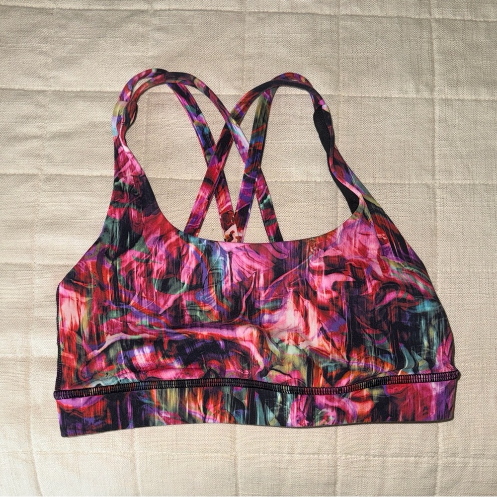 Lululemon Energy Bra Size 2  Multicolor Sports Bra - Excellent Condition